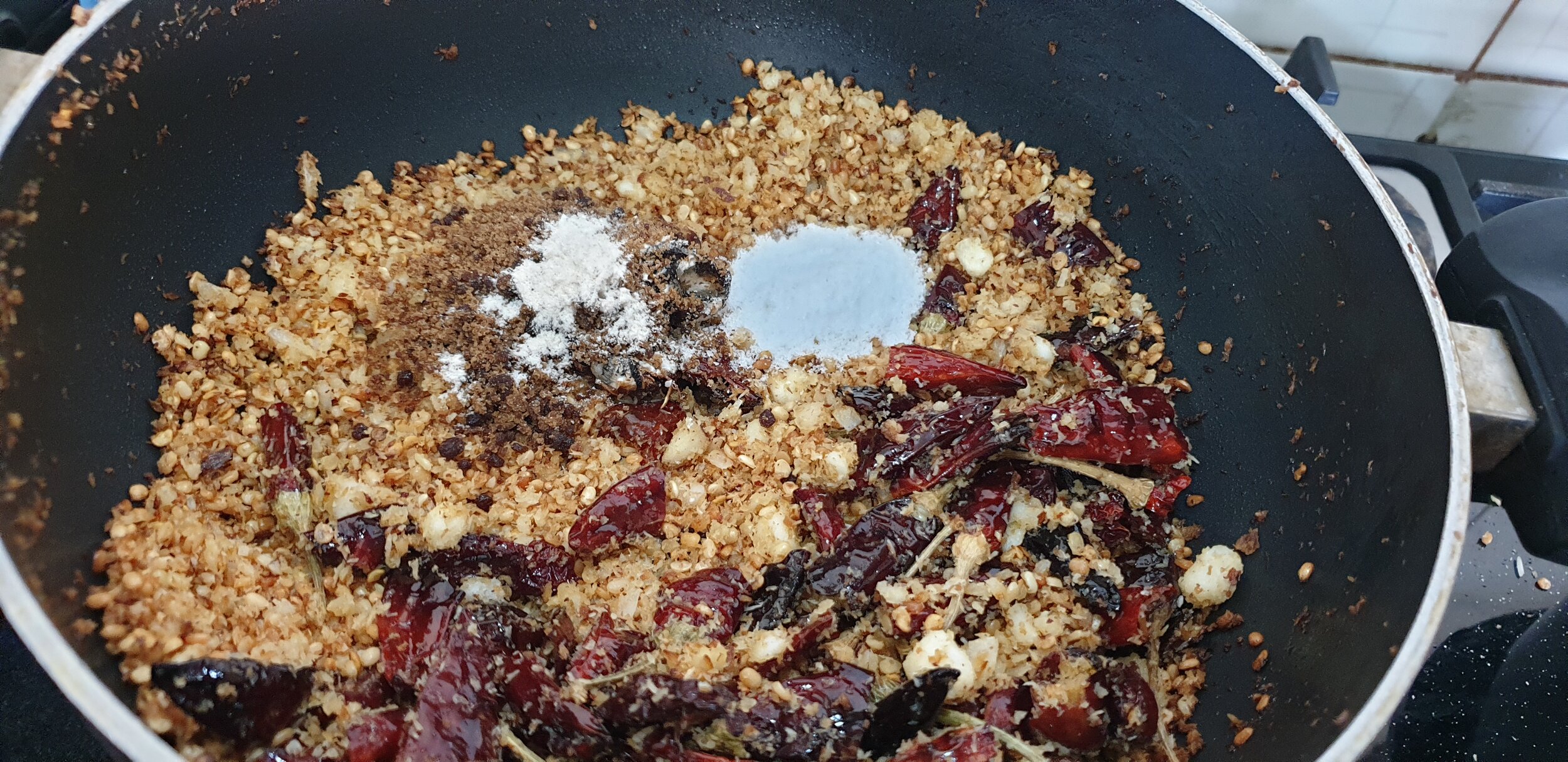 Add Jaggery Powder, Salt and Hing