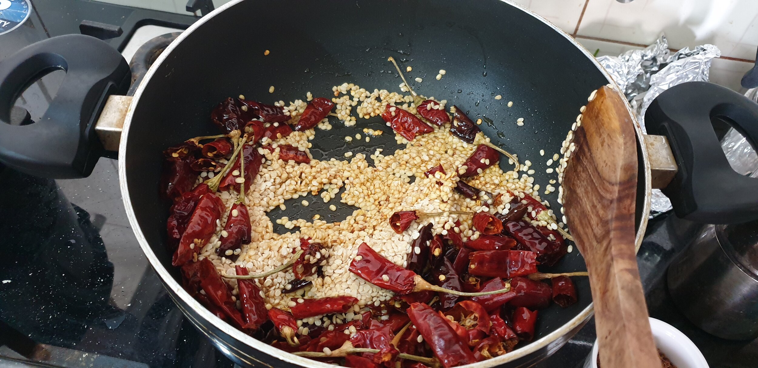 Add Urad Dal and fry for a few minutes